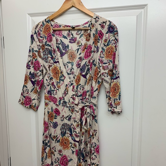 Boutique Floral Long Wrap Dress - Picture 3 of 5